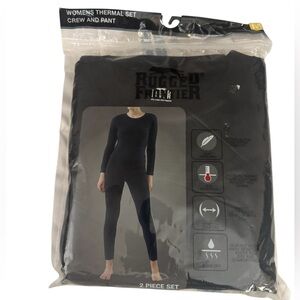Rugged Frontier Women's Black Thermal Set Size Medium